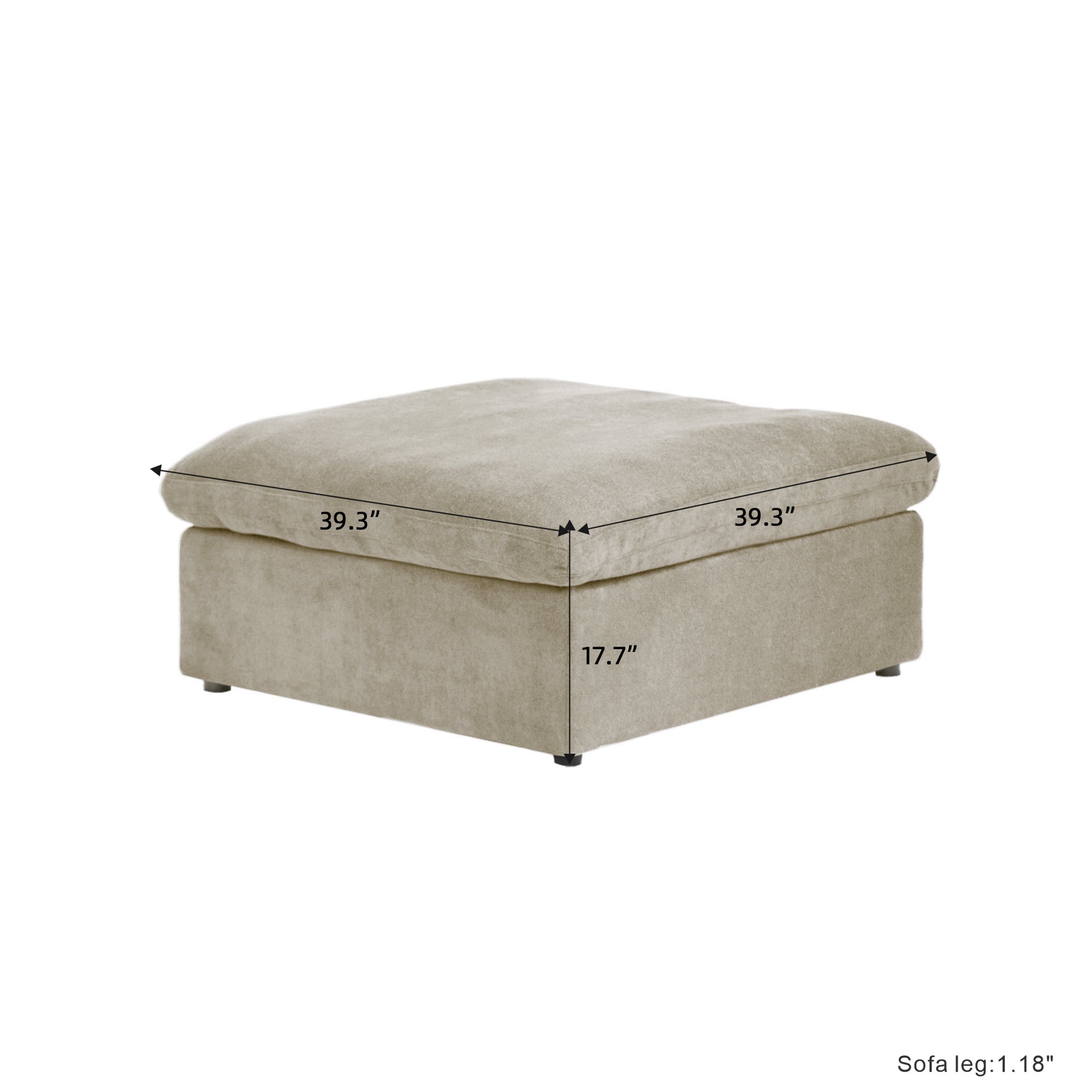 DOMUS Classic Modular Ottoman Module in Khaki