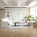 Slipcovers Only - DOMUS Luxe 5-Seater Corner Sectional + Ottoman in White CloudWeave™