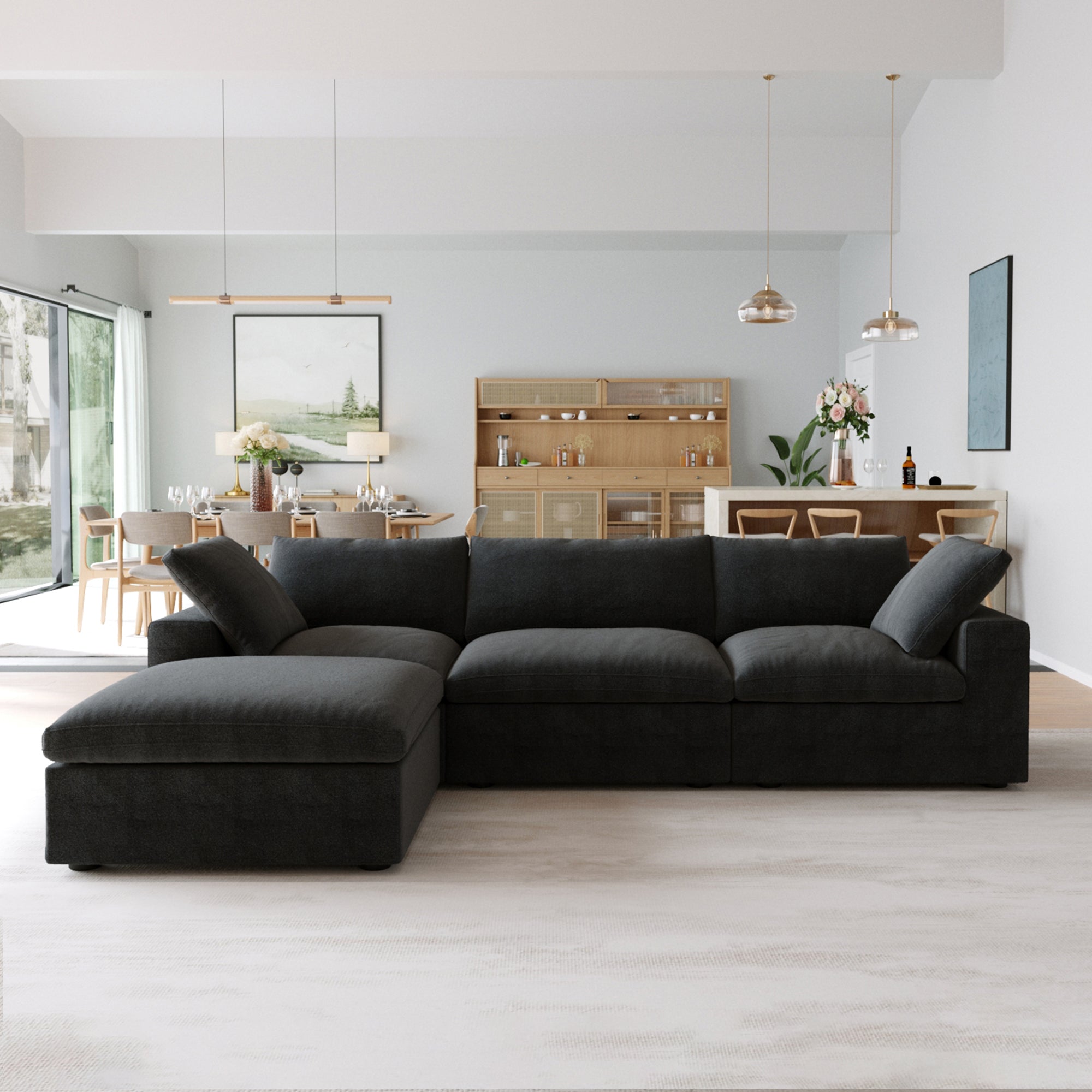 Slipcovers Only - DOMUS Classic 3 Seater Sectional in Black CloudWeave™