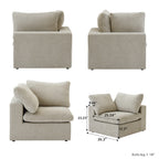 DOMUS Classic Modular Corner Seat Module in Khaki