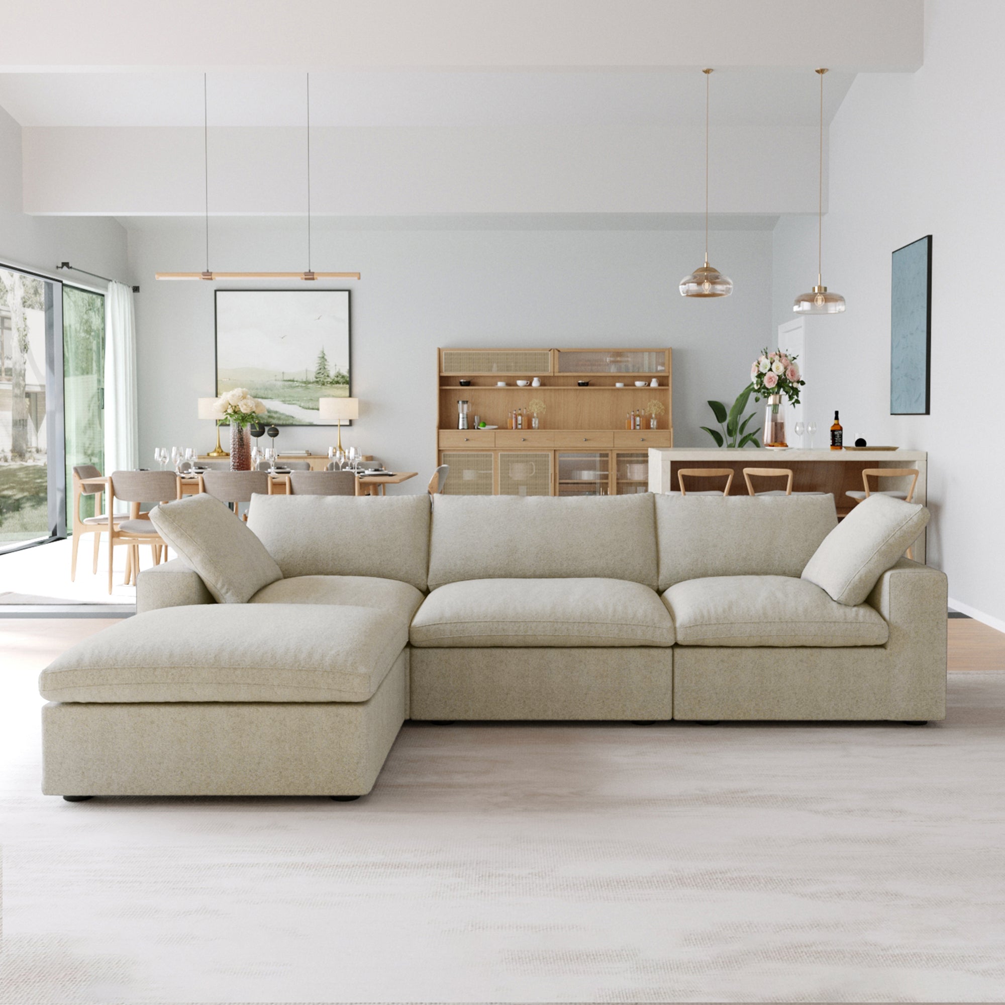 DOMUS Classic Modular 3-Seater Sectional in Khaki