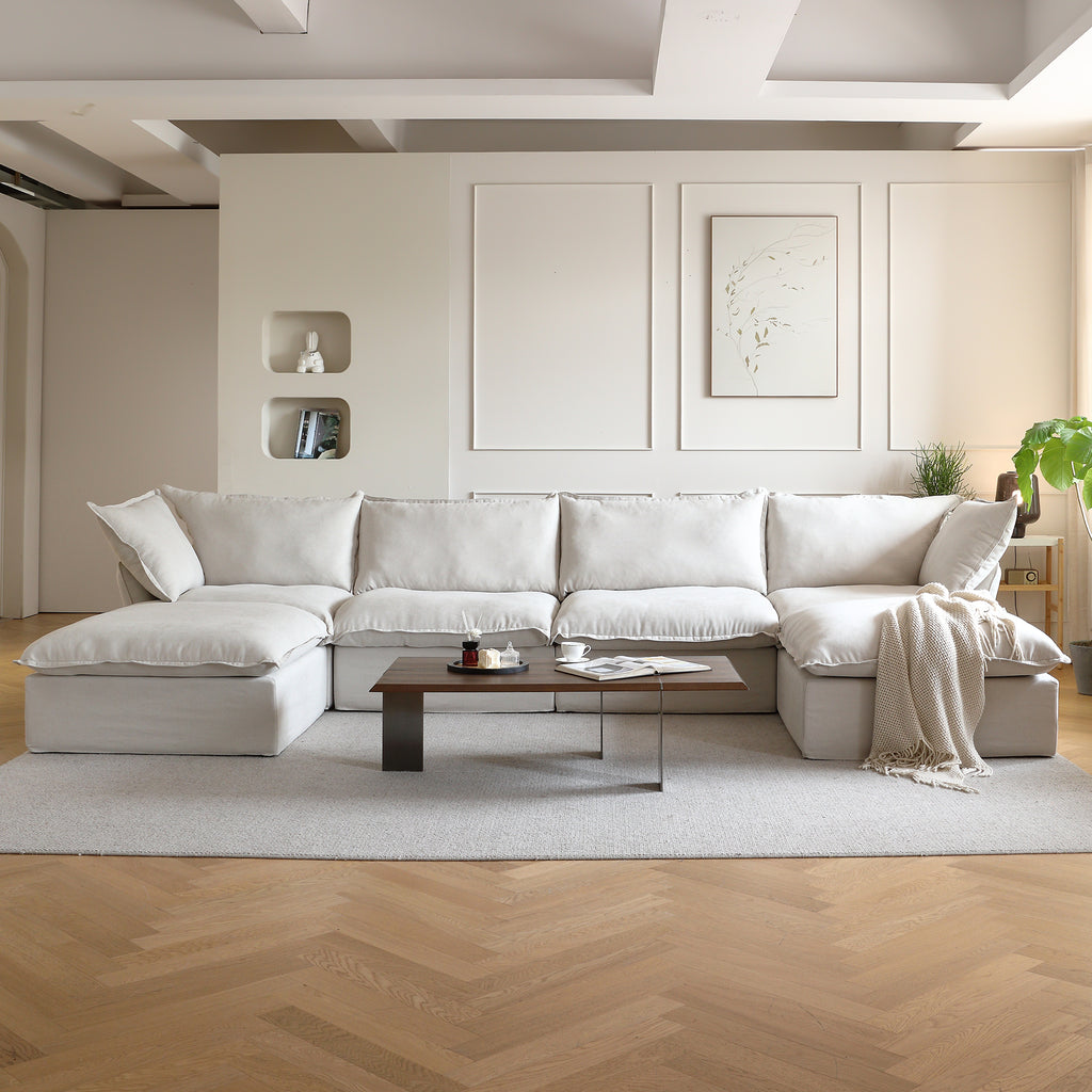 DOMUS Luxe Modular 4-Seater U-Sectional in Beige