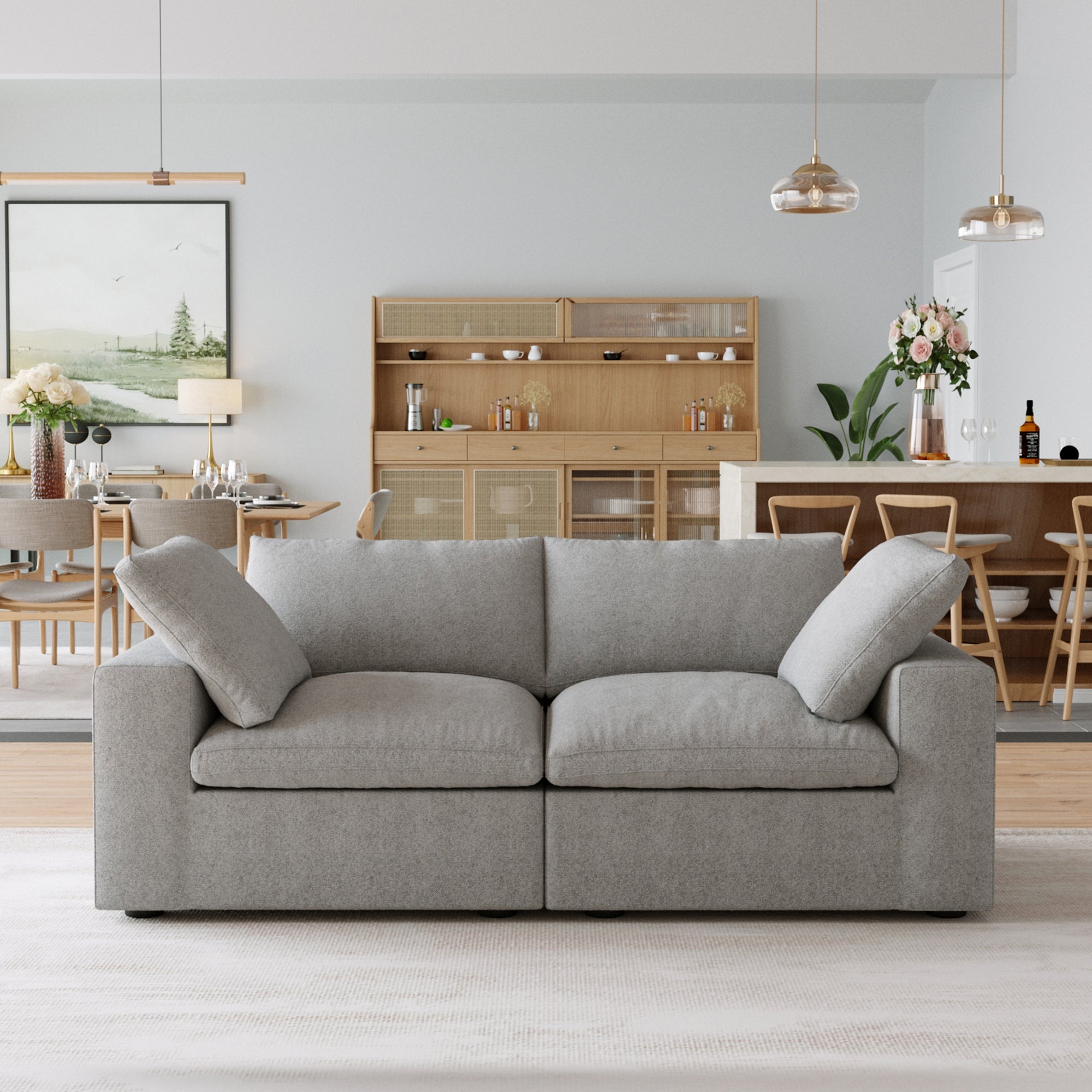 DOMUS Classic Modular 2-Seater Sofa in Gray