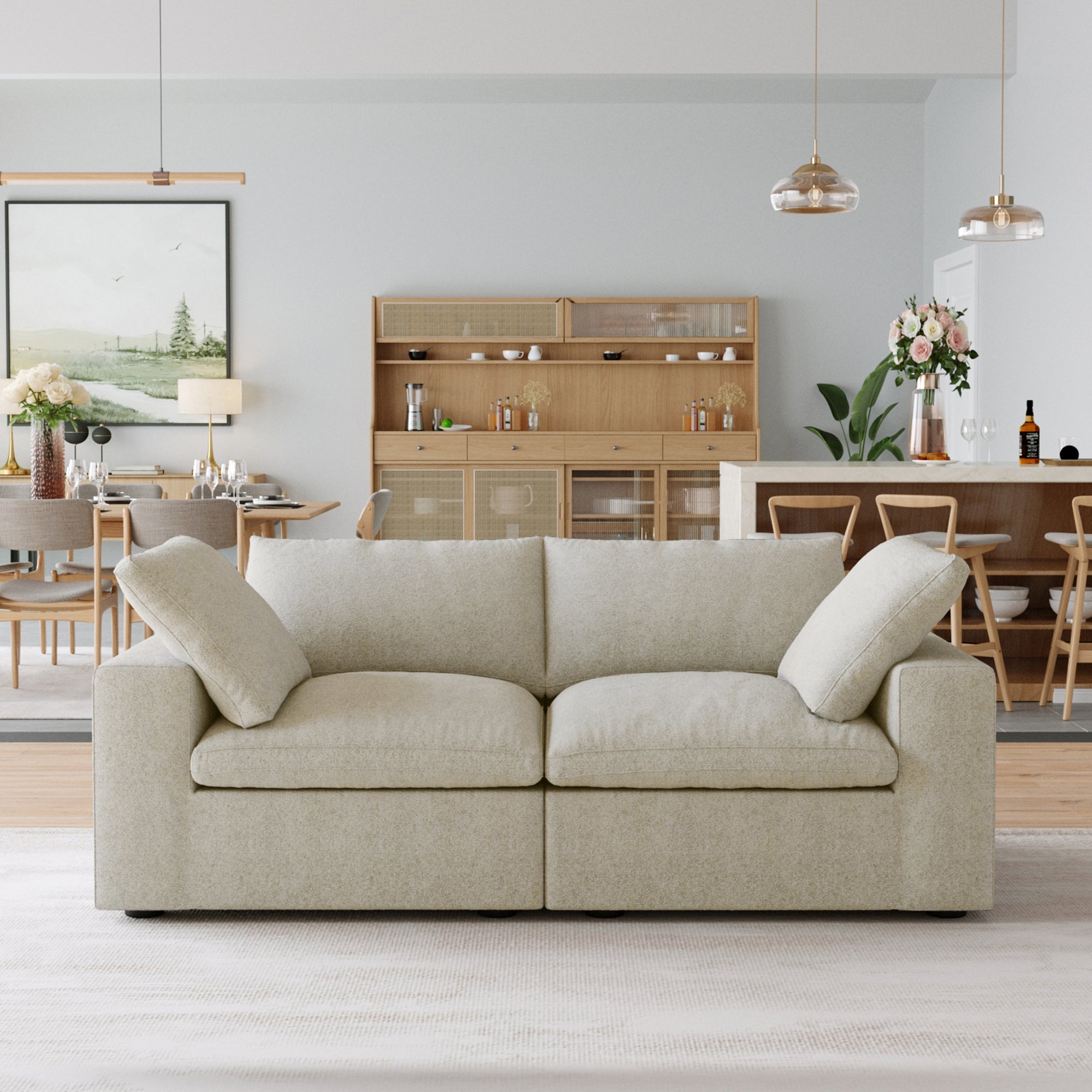 DOMUS Classic Modular 2-Seater Sofa in Khaki