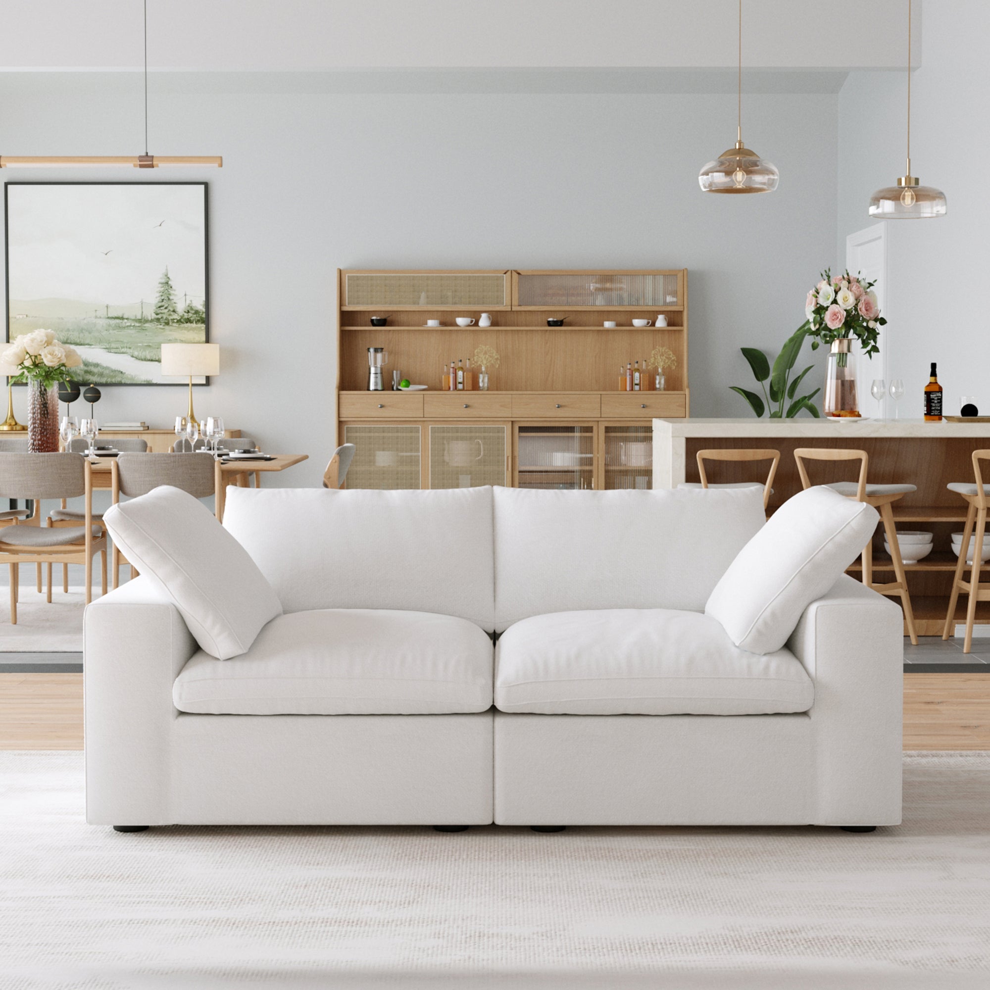 DOMUS Classic Modular 2-Seater Sofa in White