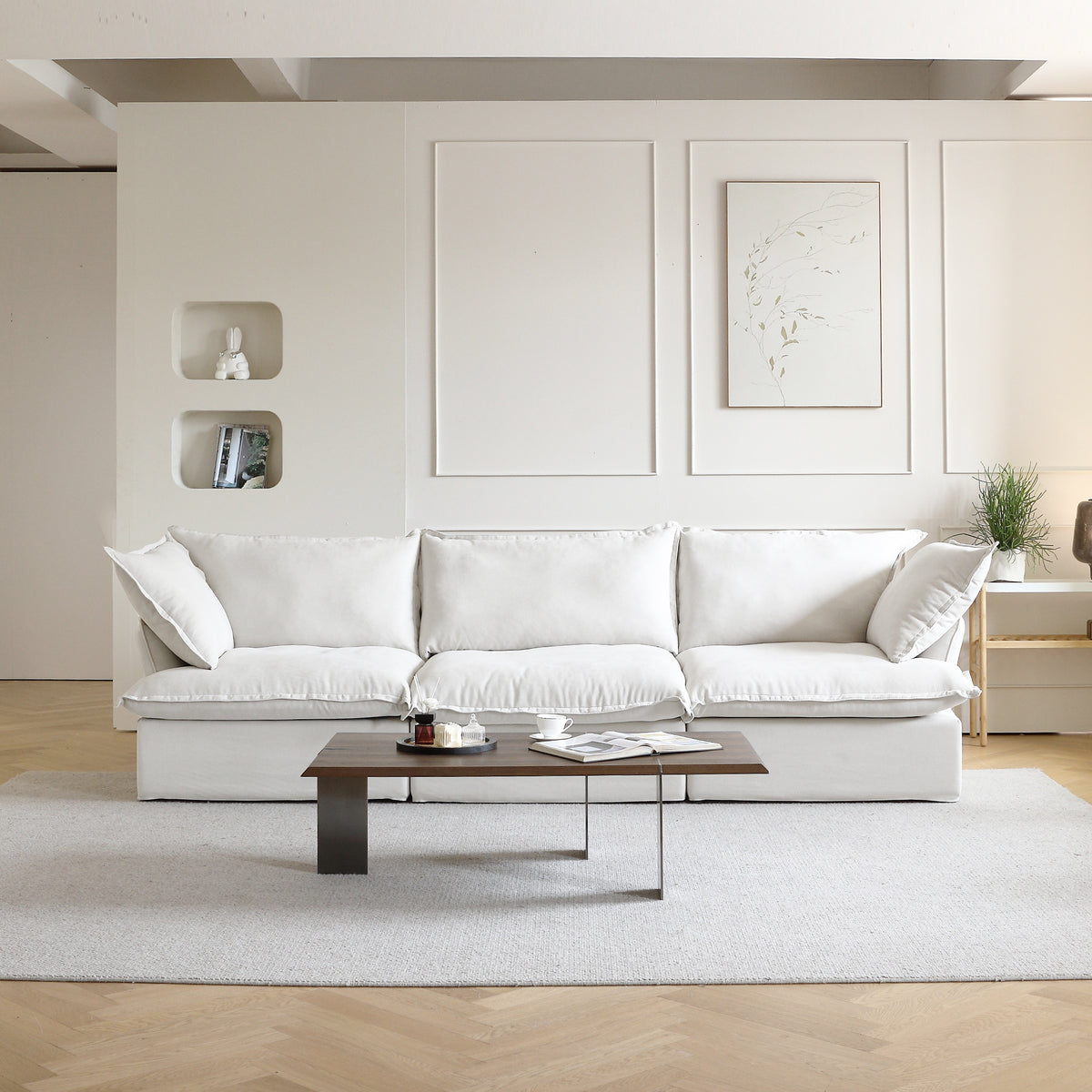 Slipcovers Only - DOMUS Luxe 3-Seater Sofa in White CloudWeave™