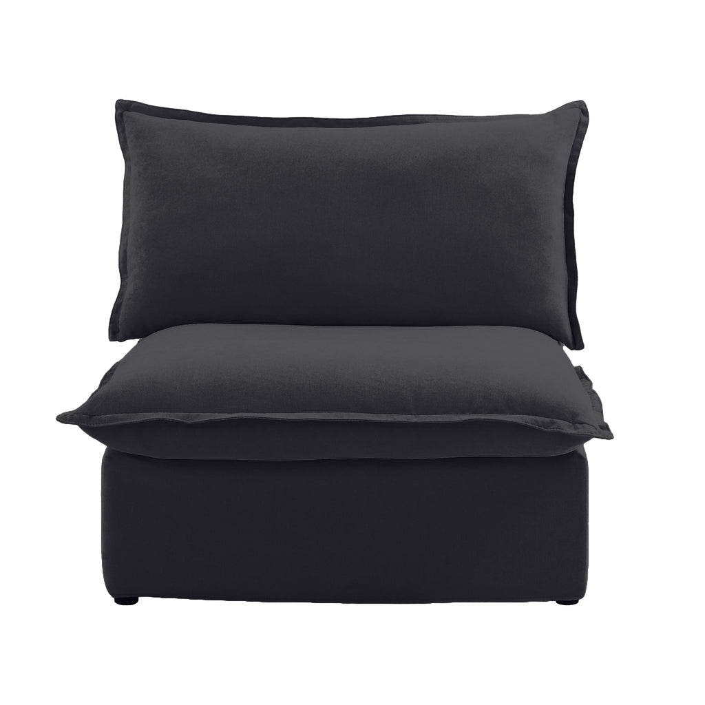 DOMUS Luxe Modular Armless Chair Module in Black
