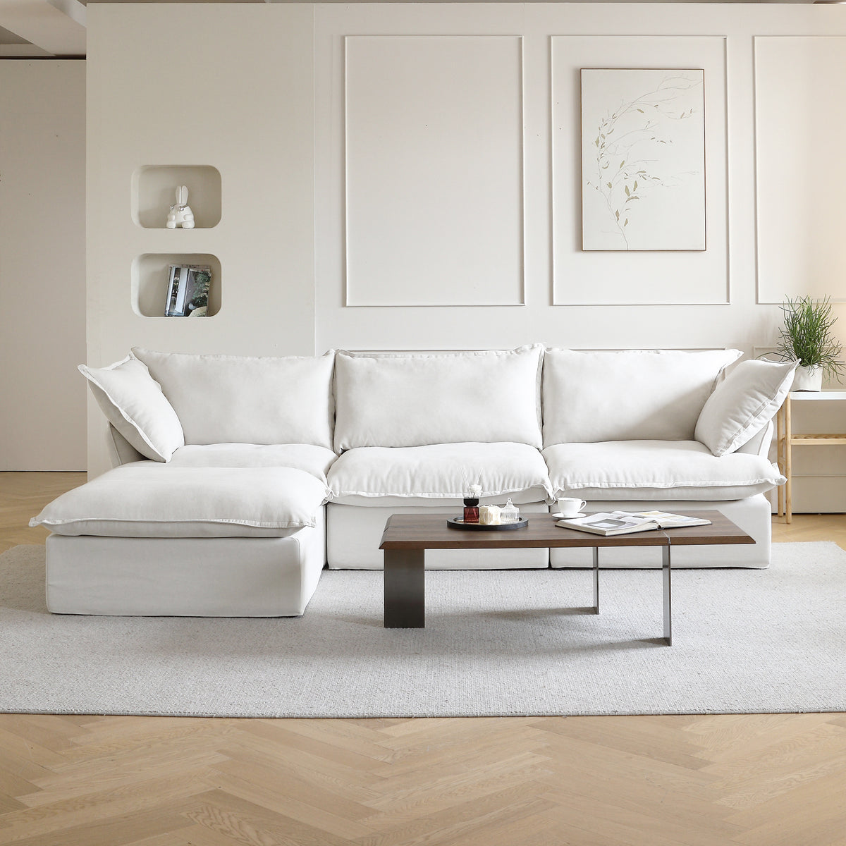 Slipcovers Only - DOMUS Luxe 3-Seater Sectional in White CloudWeave™