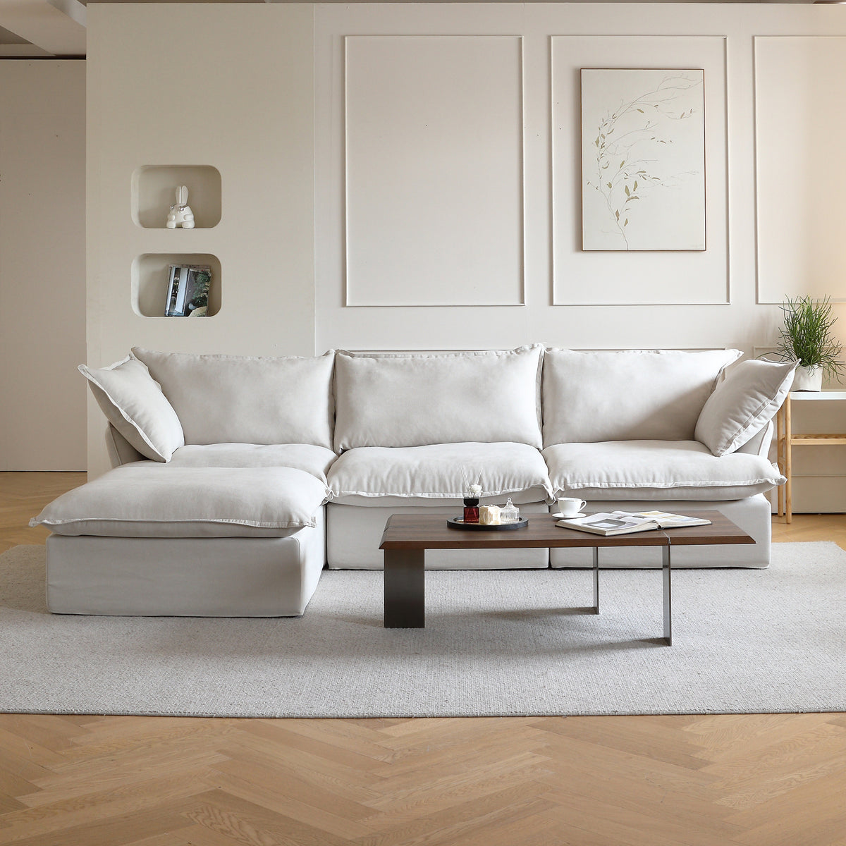 Slipcovers Only - DOMUS Luxe 3-Seater Sectional in Beige CloudWeave™