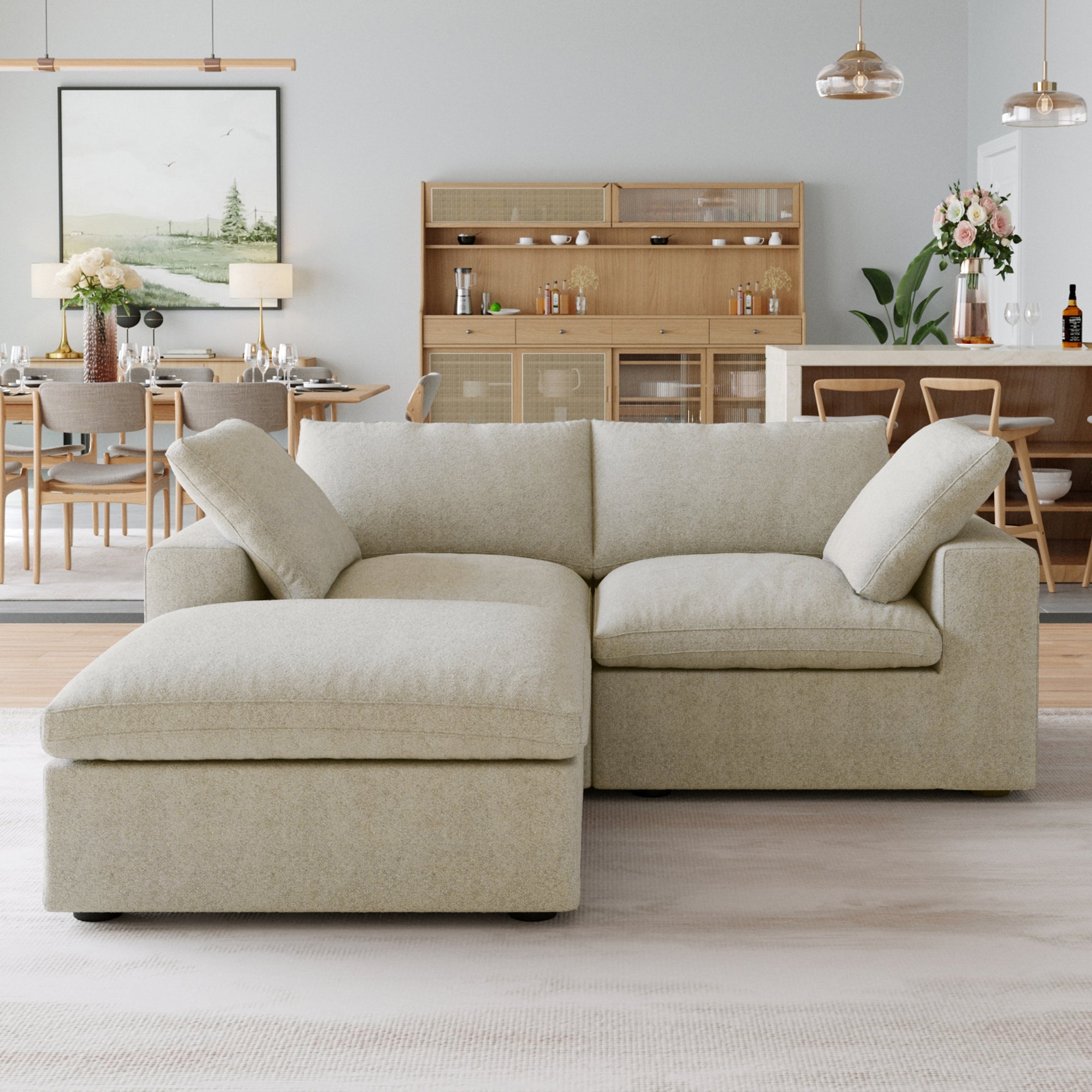 Slipcovers Only - DOMUS Classic 2 Seater Sectional in Khaki CloudWeave™