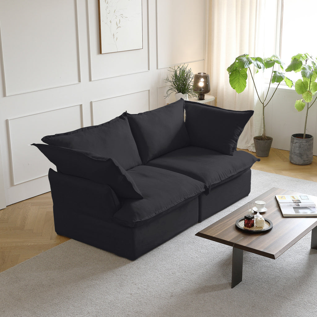 DOMUS Luxe Modular 2-Seater Sofa in Black