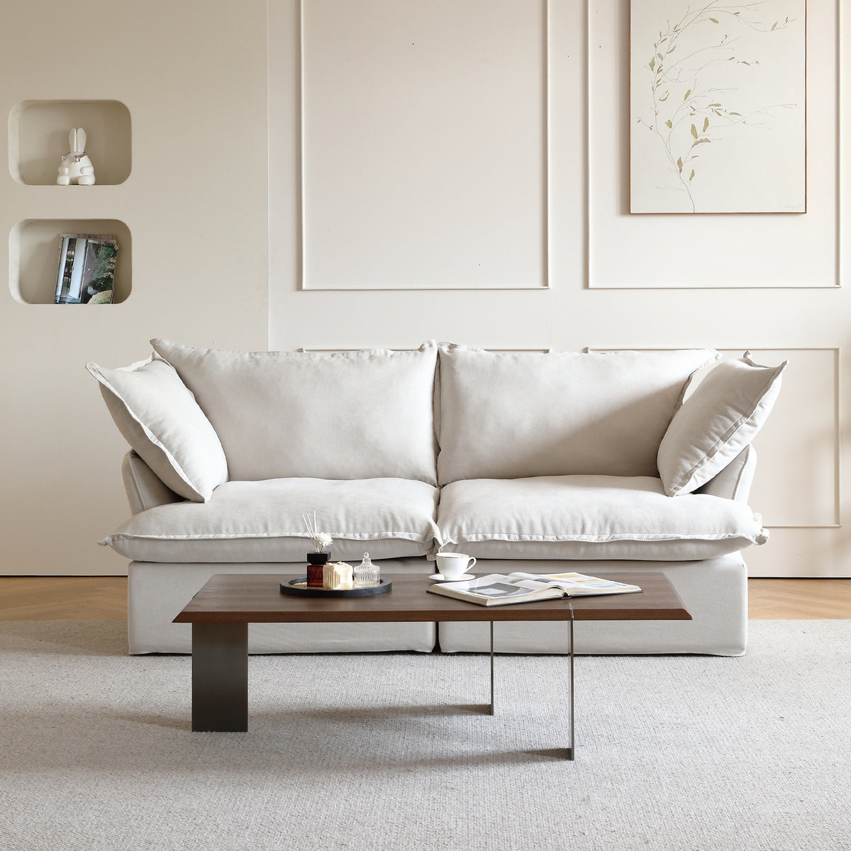 Slipcovers Only - DOMUS Luxe 2-Seater Sofa in Beige CloudWeave™