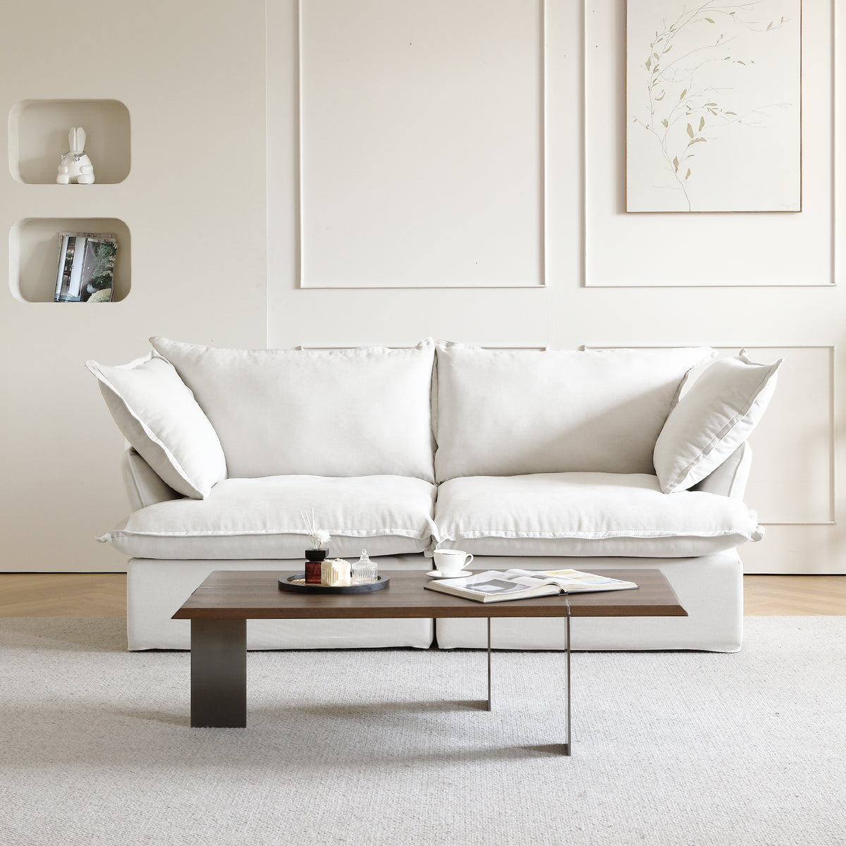 Slipcovers Only - DOMUS Luxe 2-Seater Sofa in White CloudWeave™