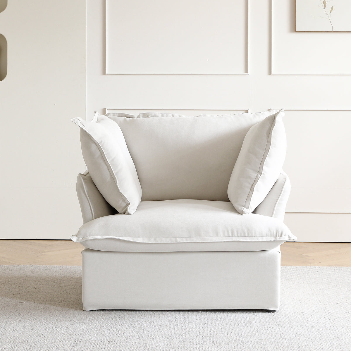 Slipcovers Only - DOMUS Luxe Armchair in White CloudWeave™