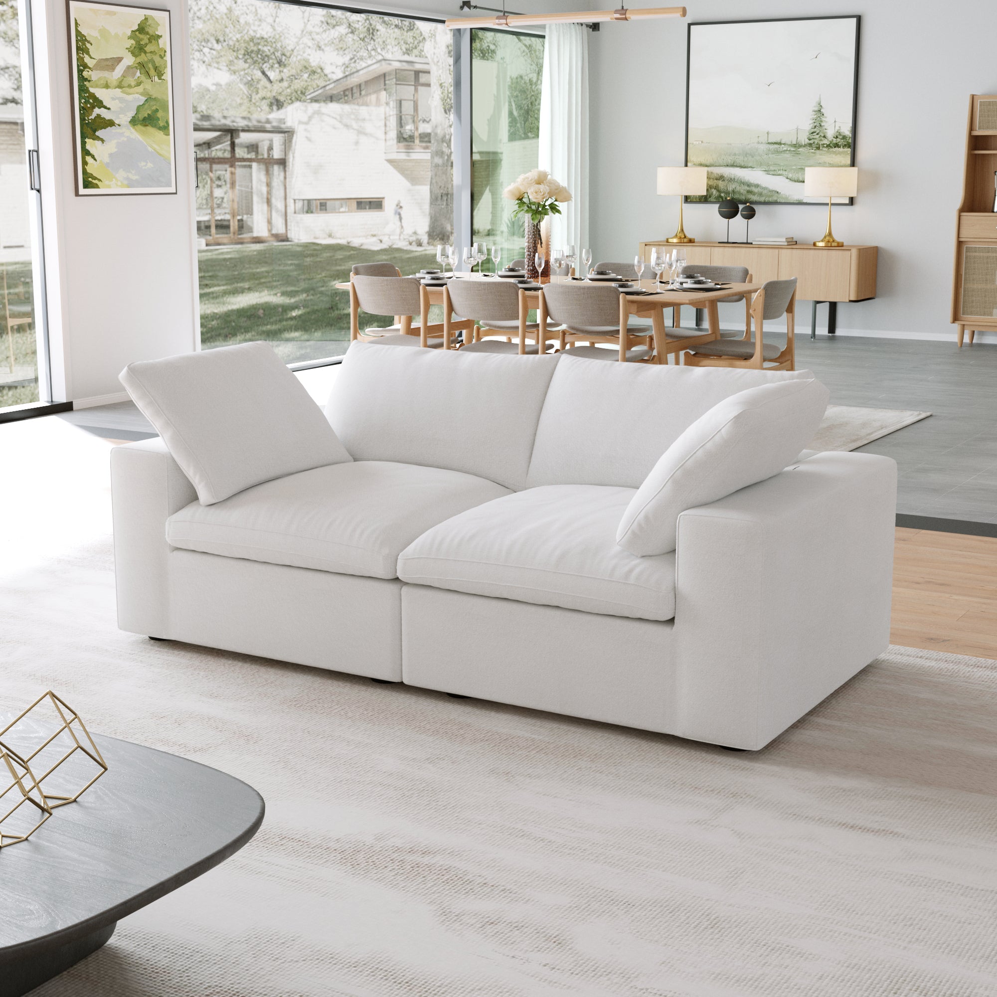 DOMUS Classic Modular 2-Seater Sofa in White