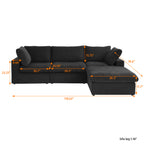 DOMUS Classic Modular 3-Seater Sectional in Black