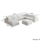 DOMUS Classic Modular 7-Seater Corner Chaise in White