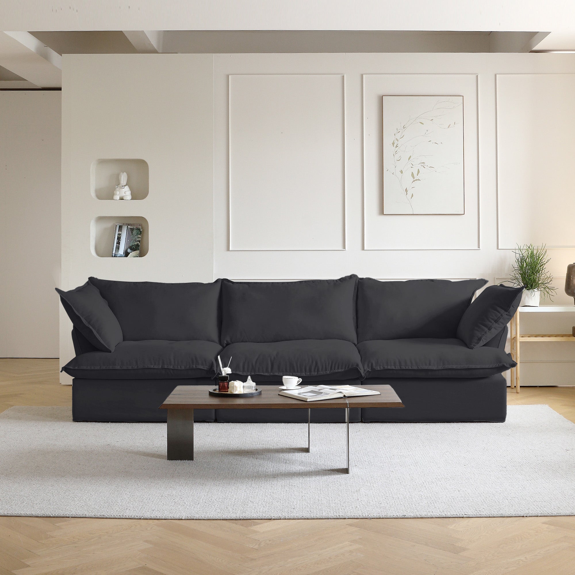 DOMUS Luxe Modular 3-Seater Sofa in Black