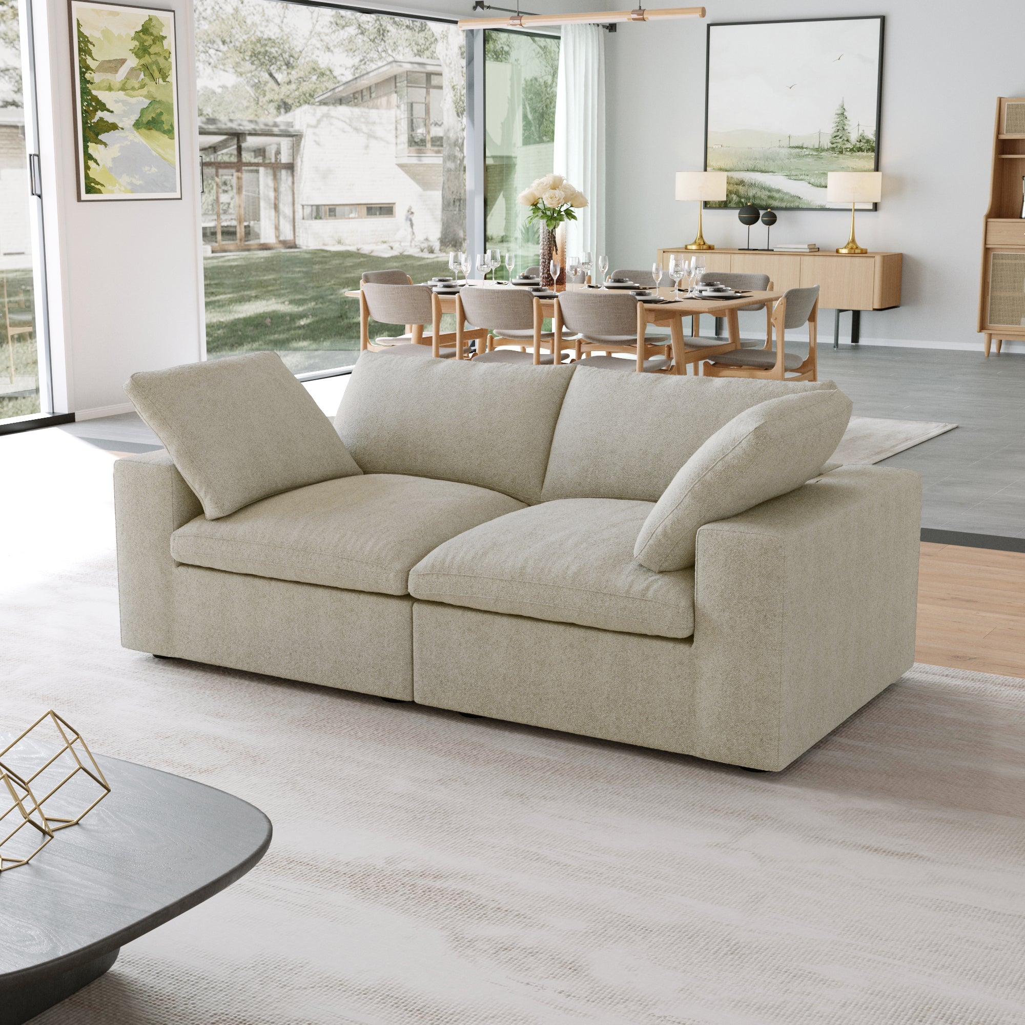 DOMUS Classic Modular 2-Seater Sofa in Khaki