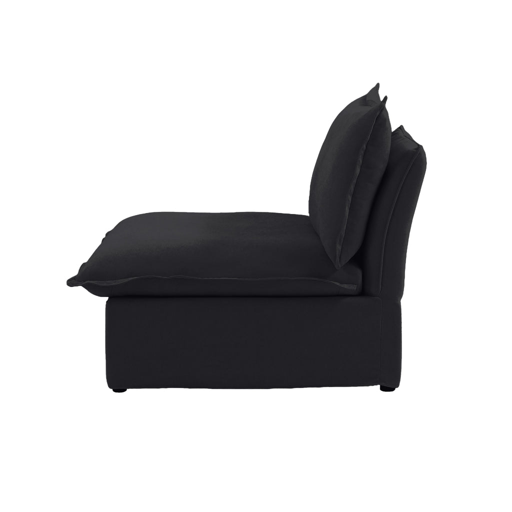DOMUS Luxe Modular Armless Chair Module in Black
