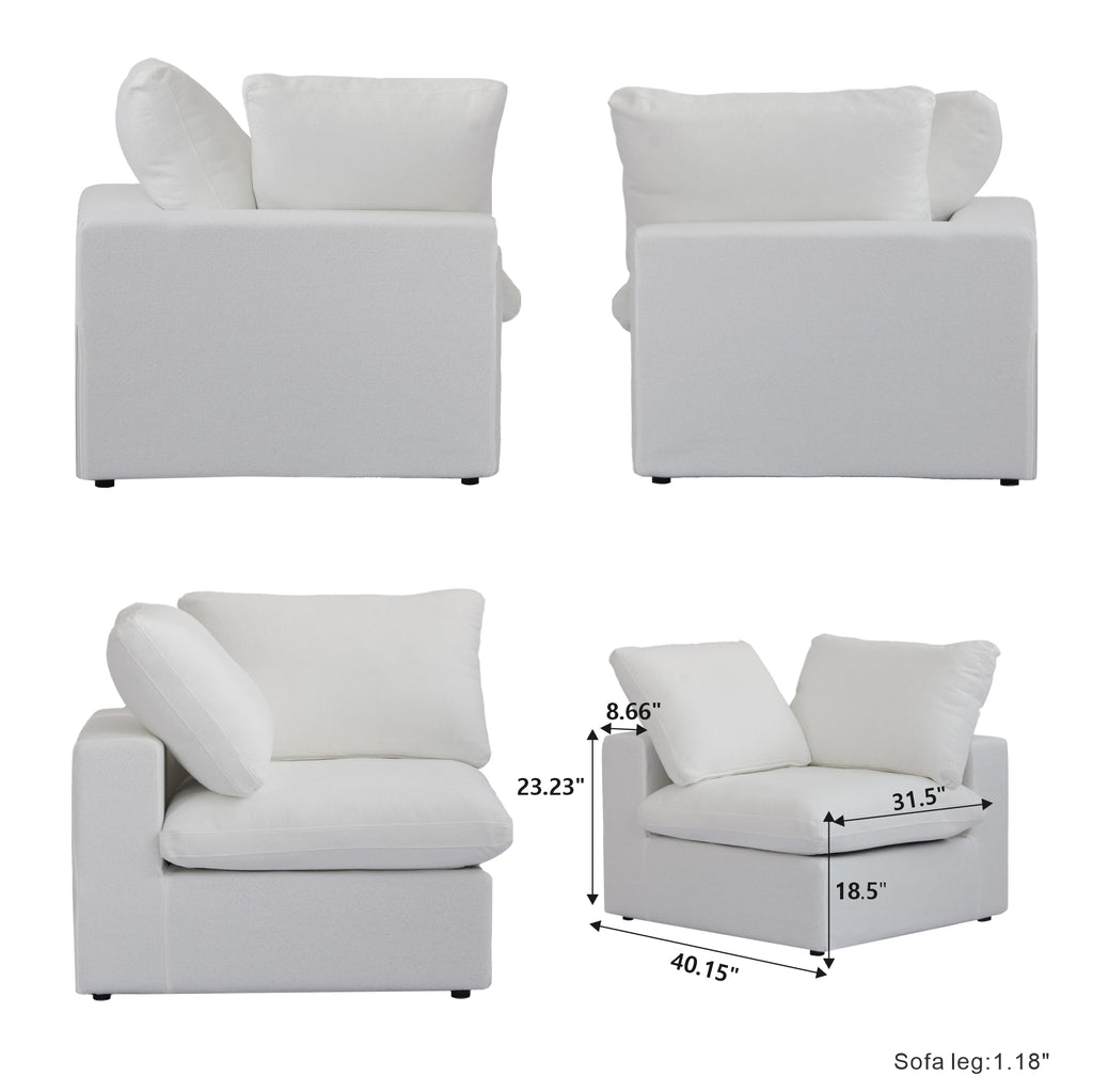 DOMUS Classic Modular Corner Seat Module in White