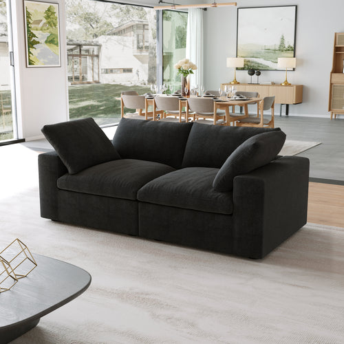 DOMUS Classic Modular 2-Seater Sofa in Black