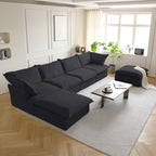 DOMUS Luxe Modular 4-Seater U-Sectional in Black