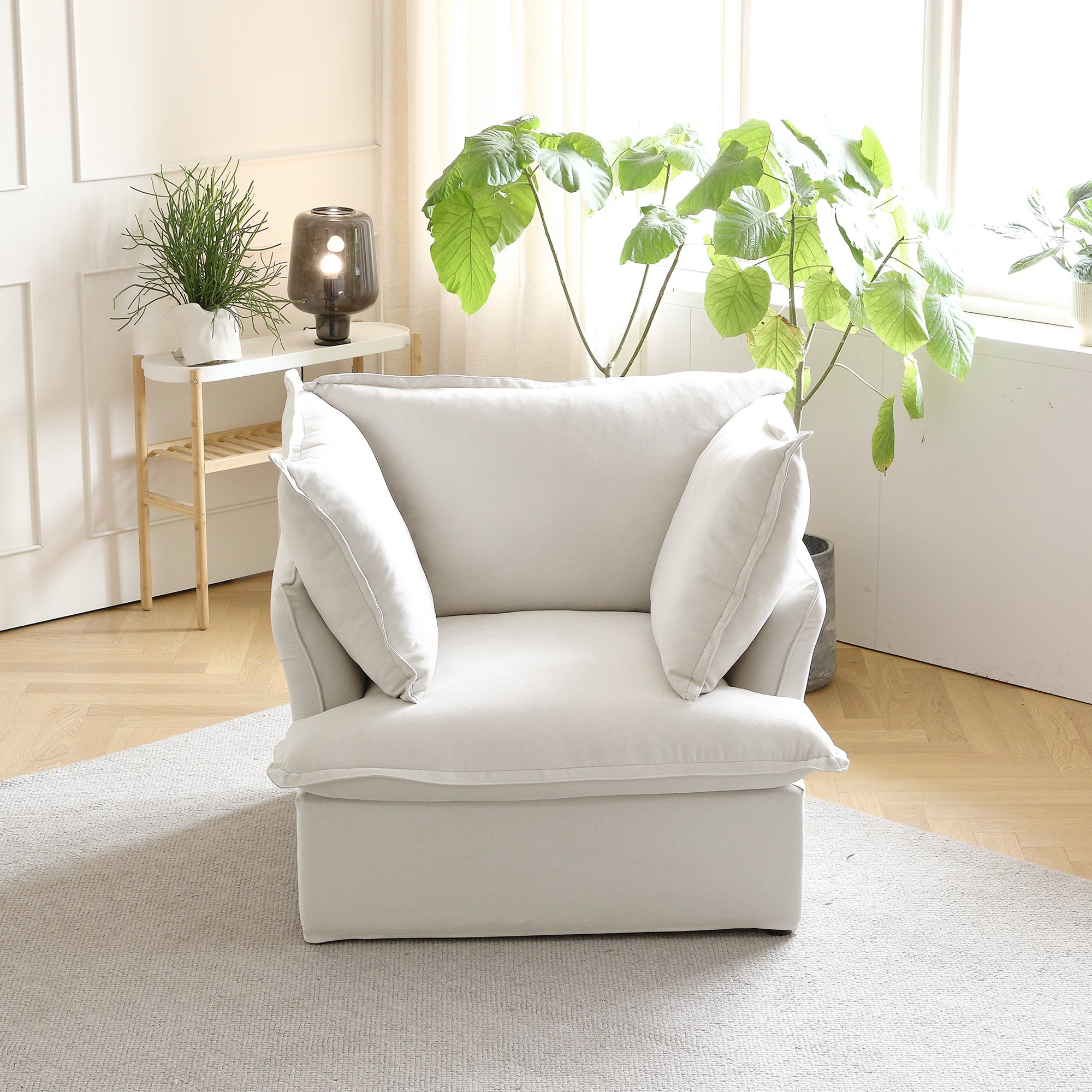 DOMUS Luxe Modular 1-Seater Sofa in White