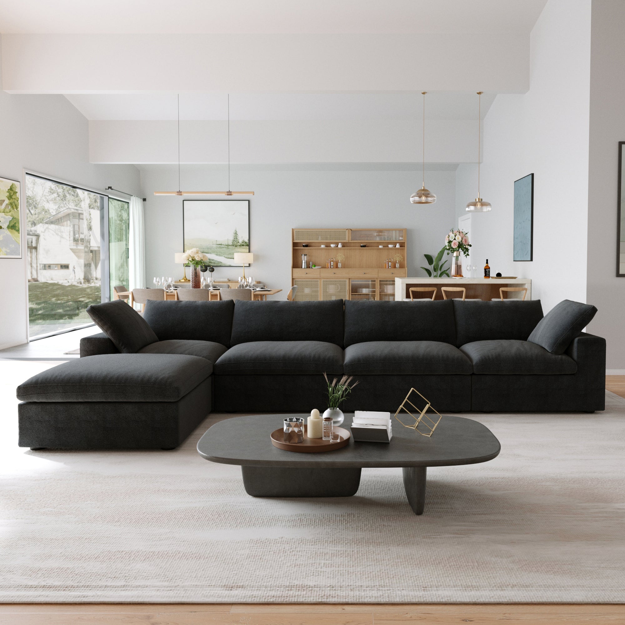 DOMUS Classic Modular 4-Seater Sectional in Black
