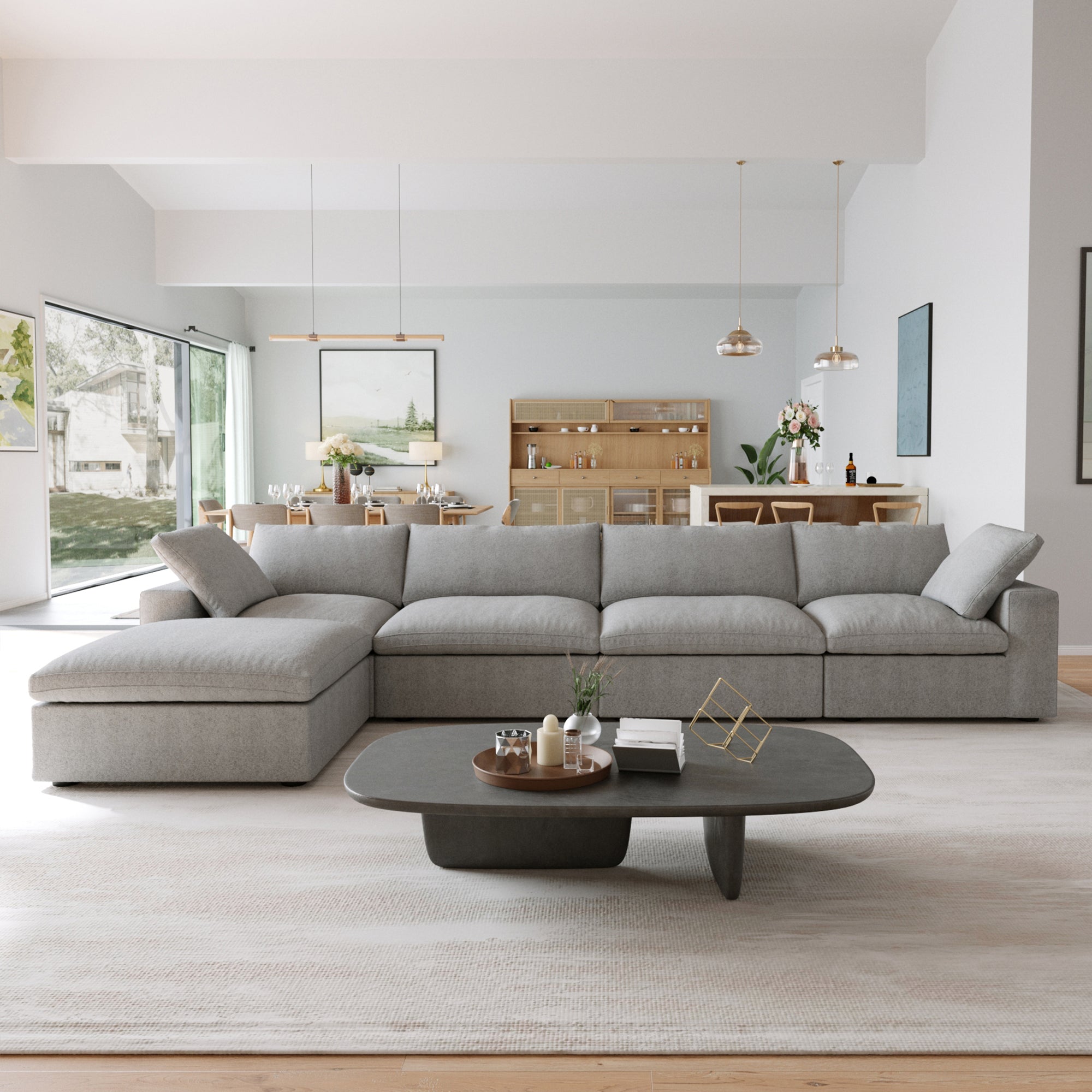 Slipcovers Only - DOMUS Classic 4 Seater Sectional in Gray CloudWeave™