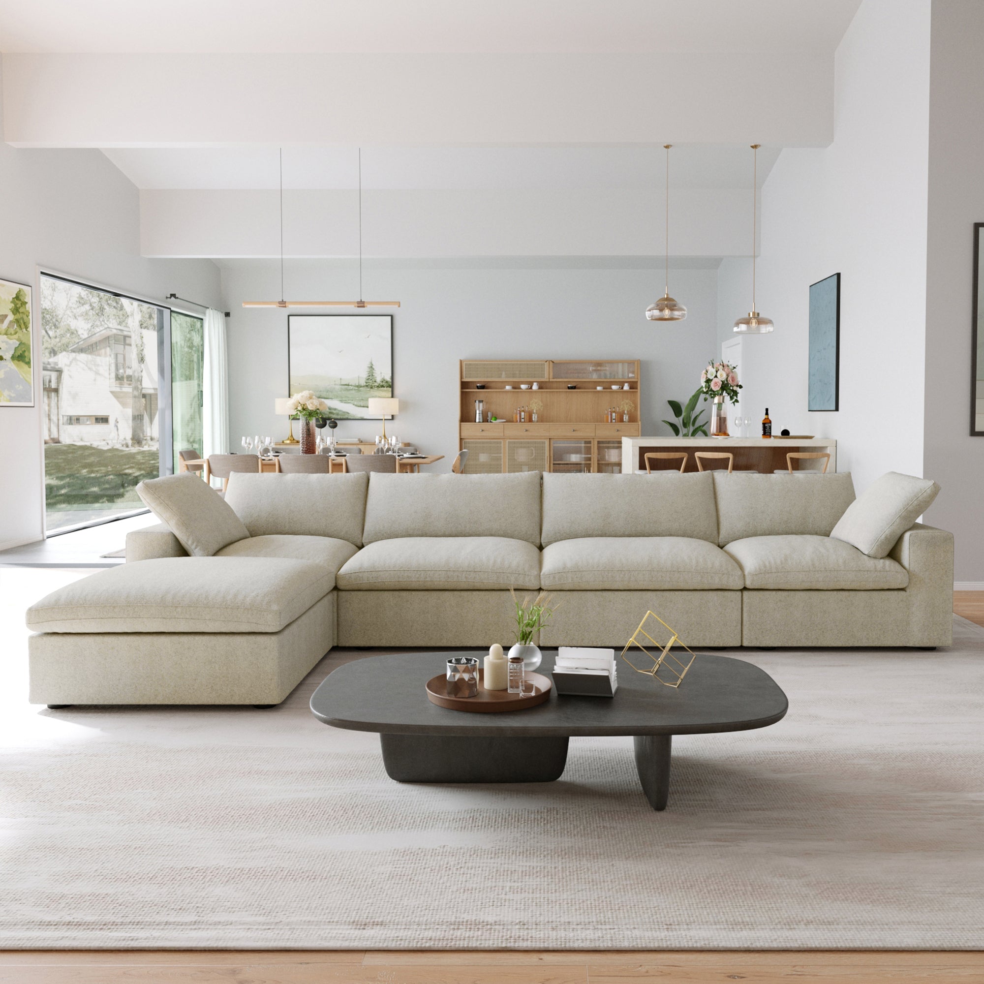 DOMUS Classic Modular 4-Seater Sectional in Khaki
