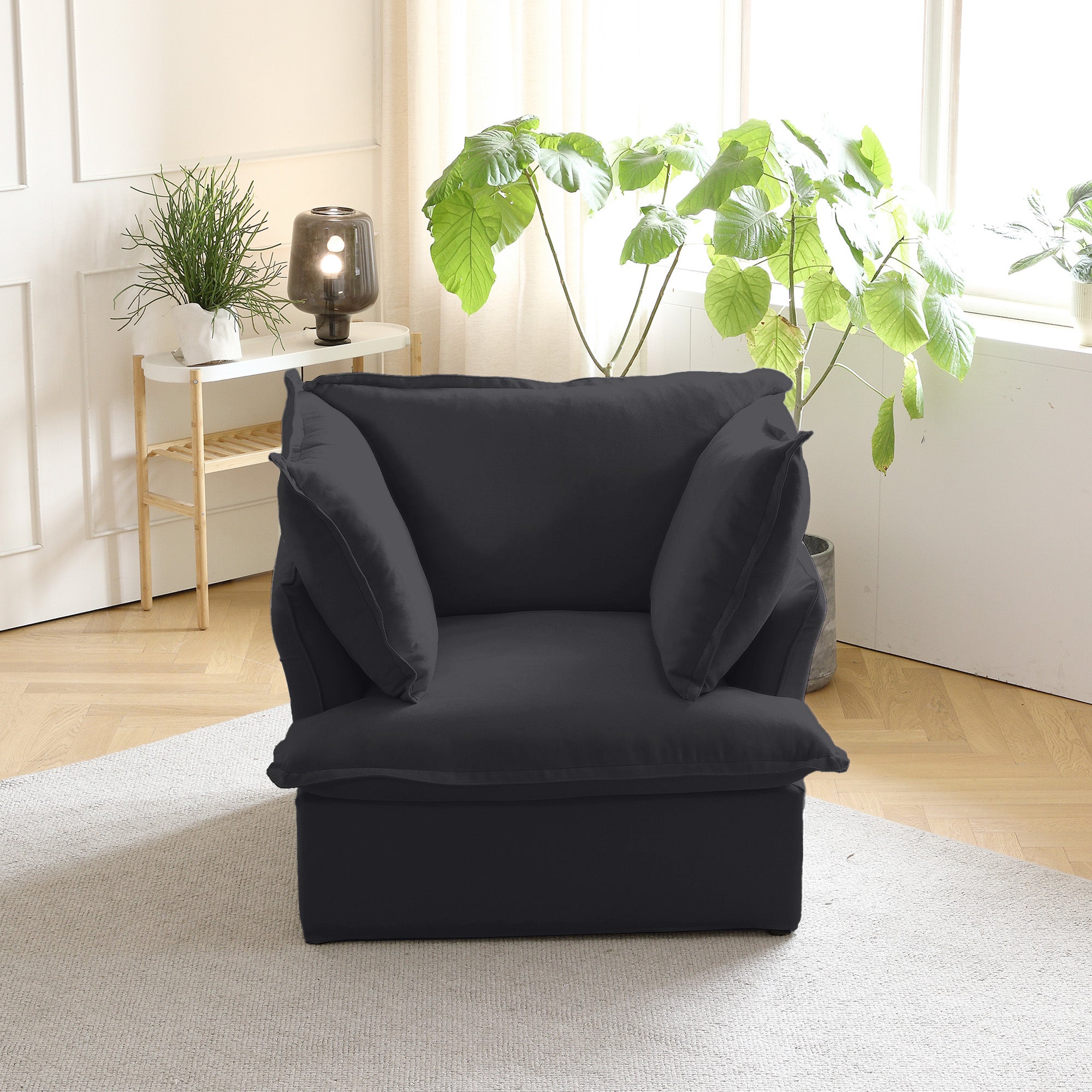 DOMUS Luxe Modular 1-Seater Sofa in Black
