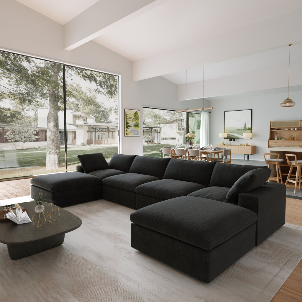 DOMUS Classic Modular 4-Seater U-Sectional in Black