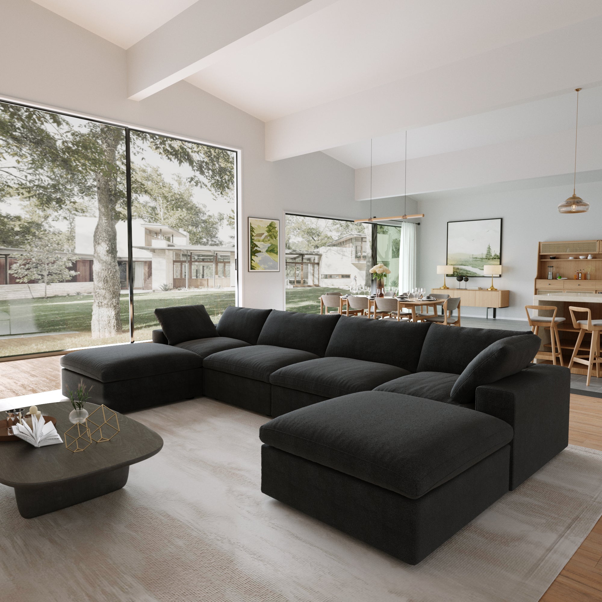 DOMUS Classic Modular 4-Seater U-Sectional in Black