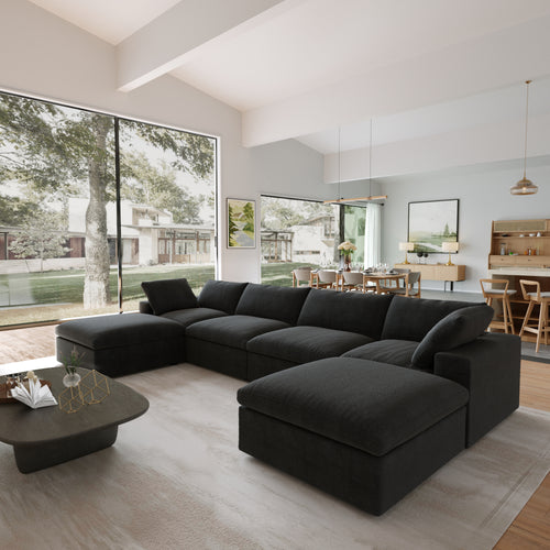 DOMUS Classic Modular 4-Seater U-Sectional in Black