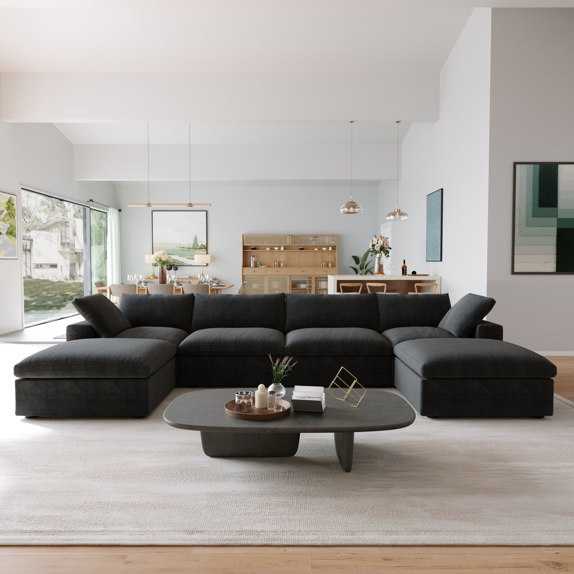 DOMUS Classic Modular 4-Seater U-Sectional in Black