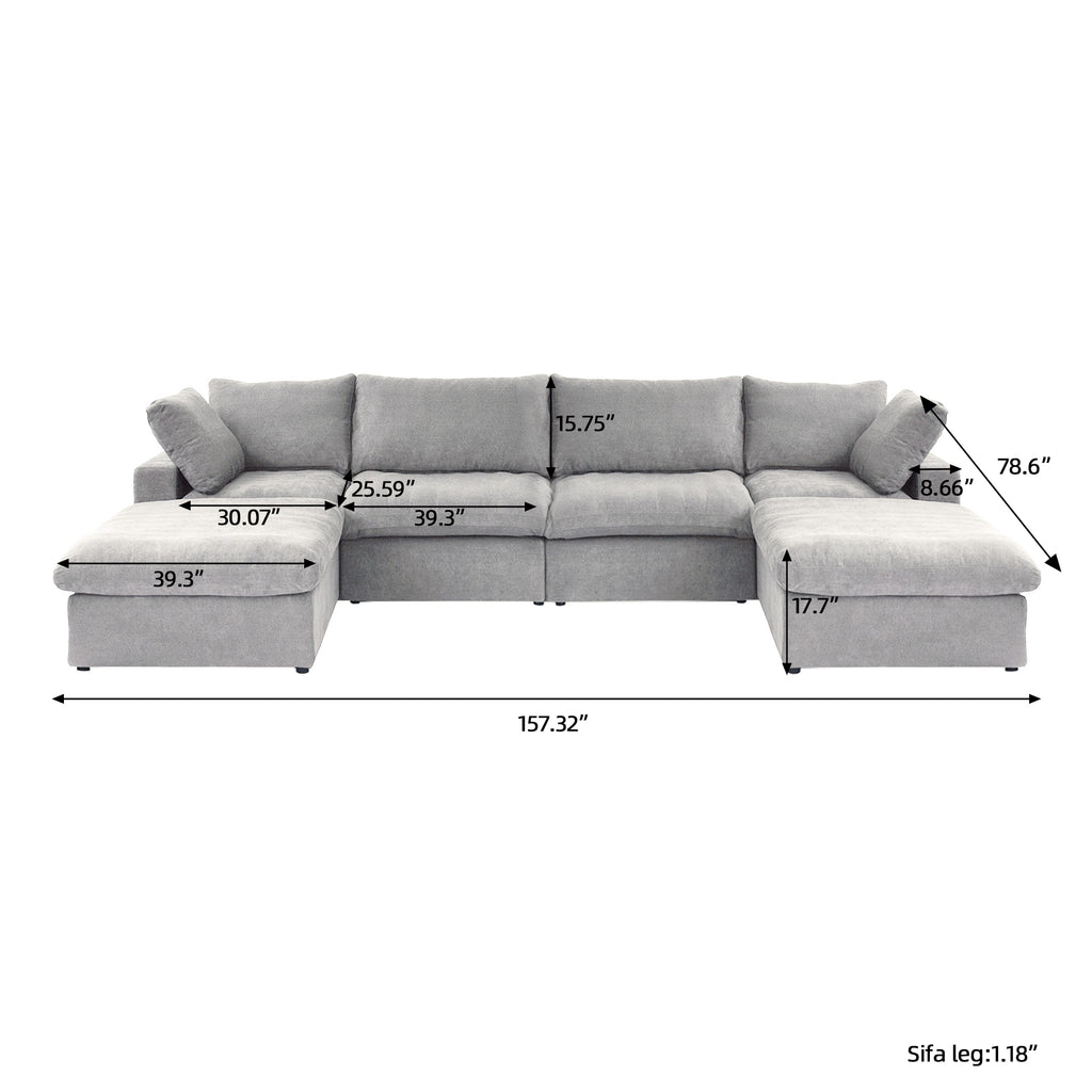 DOMUS Classic Modular 4-Seater U-Sectional in Gray