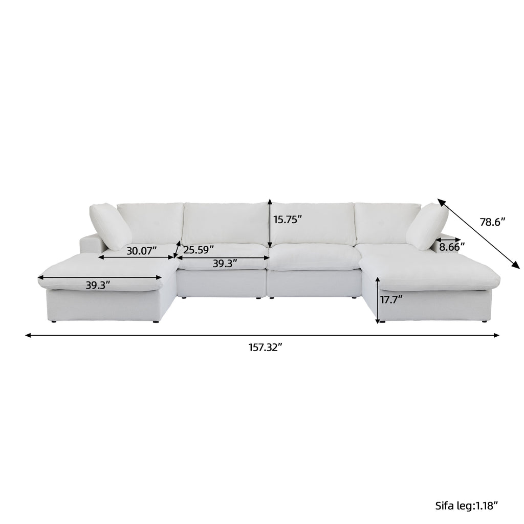 DOMUS Classic Modular 4-Seater U-Sectional in White