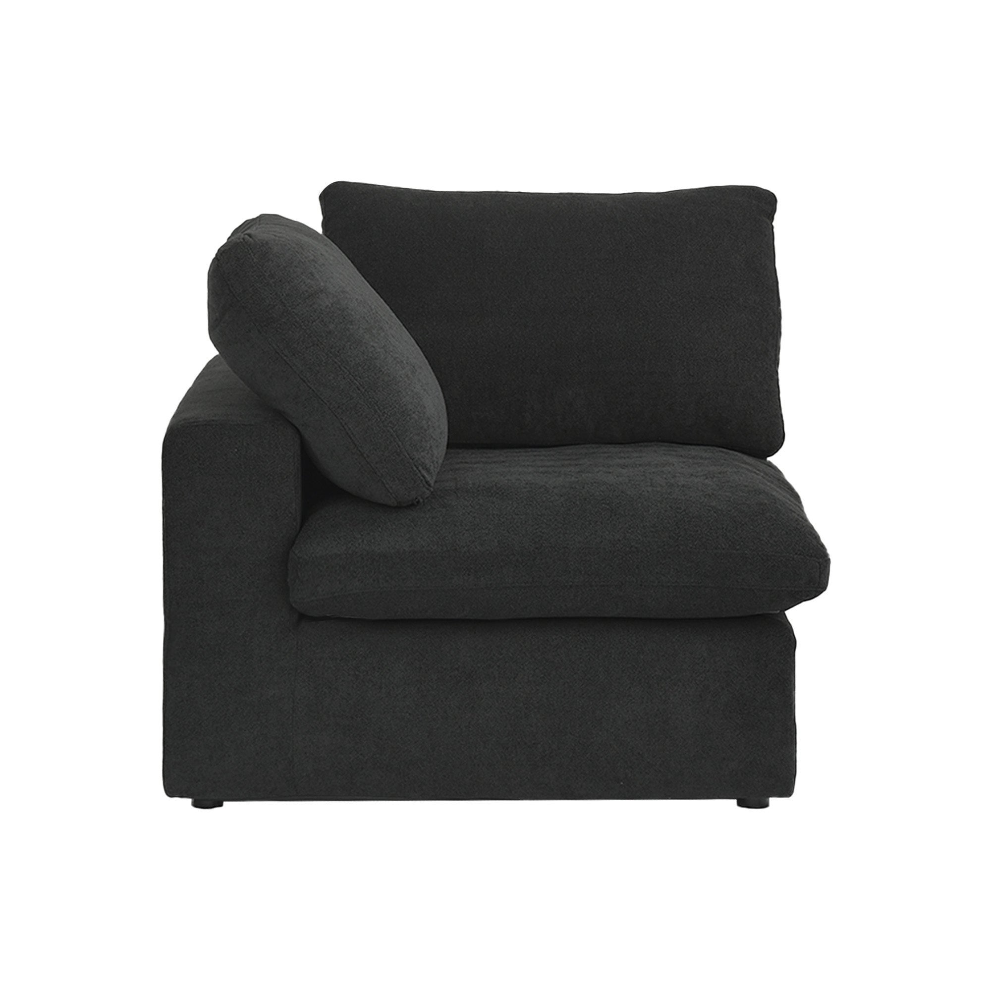 Slipcover Only - DOMUS Classic Left Facing Armrest Piece in Black CloudWeave™