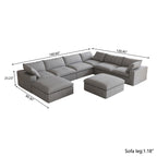 DOMUS Classic Modular 7-Seater Corner Chaise in Gray