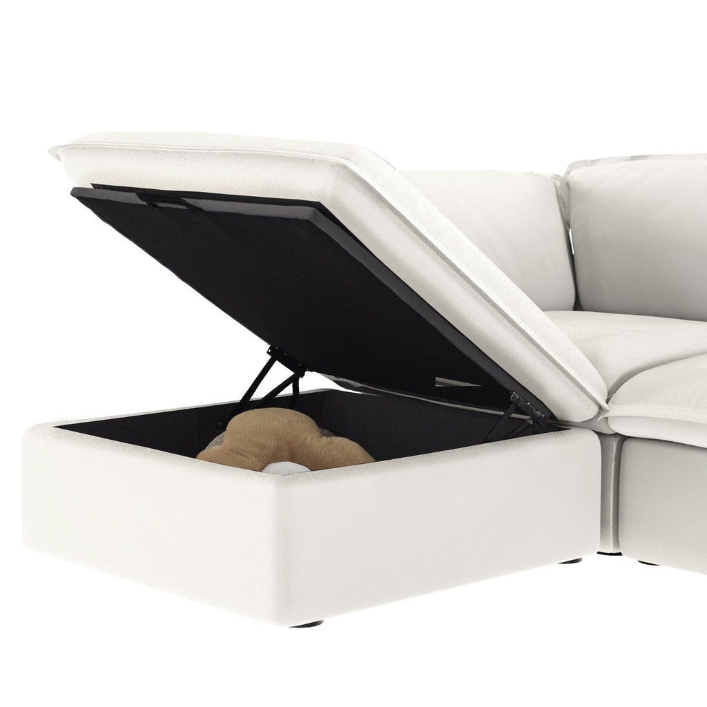 DOMUS Luxe Modular Ottoman Module in White