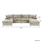 DOMUS Classic Modular 4-Seater U-Sectional in Khaki