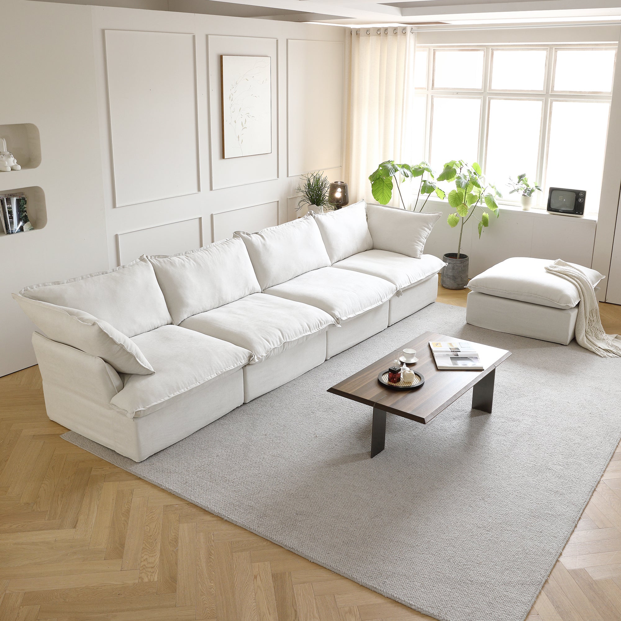 DOMUS Luxe Modular 4-Seater Sectional in White