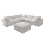 Slipcovers Only - DOMUS Classic 5 Seater Corner + Ottoman in White CloudWeave™