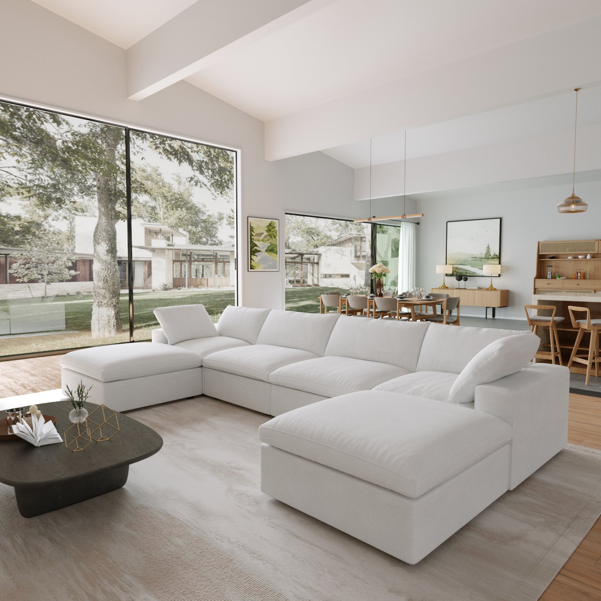 DOMUS Classic Modular 4-Seater U-Sectional in White