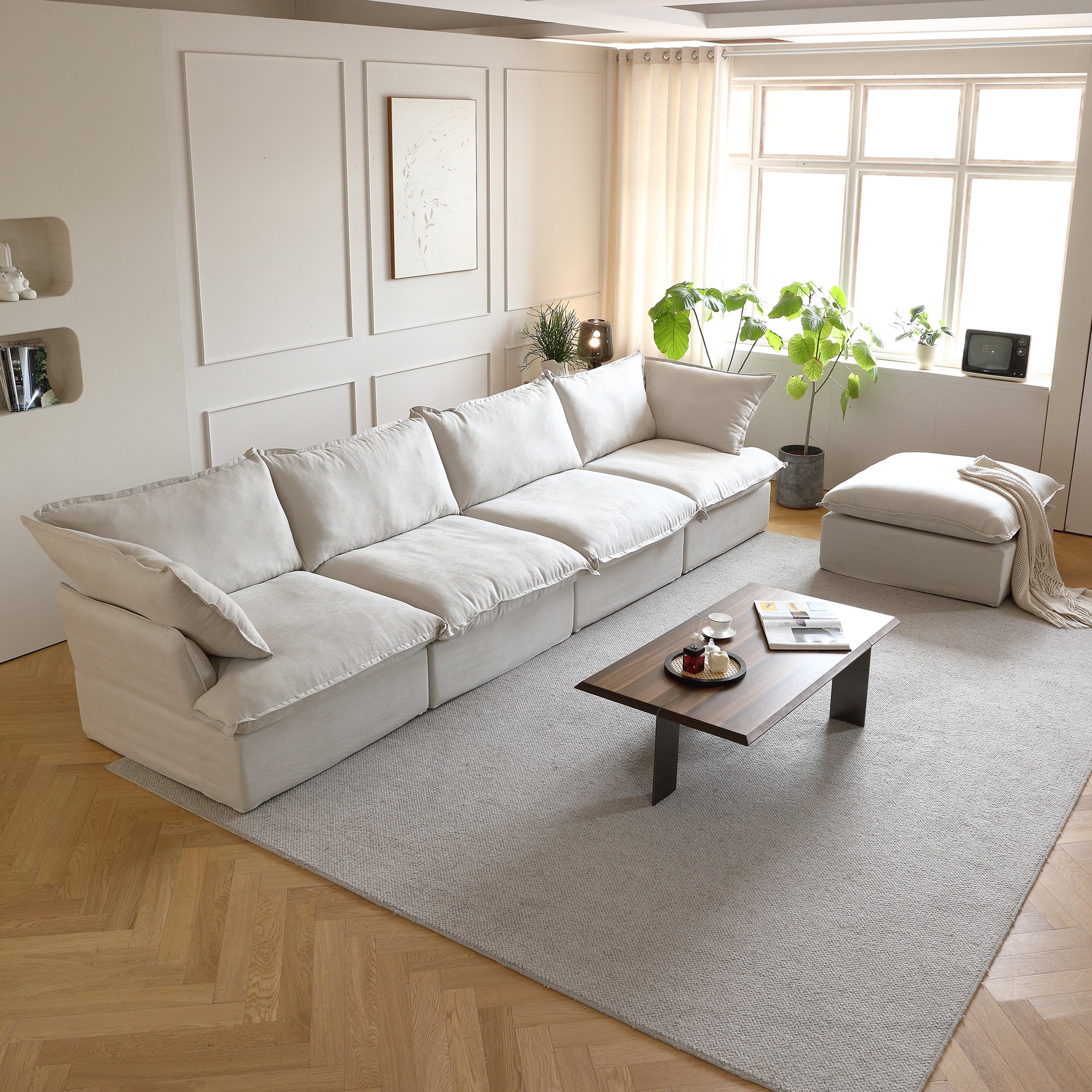 DOMUS Luxe Modular 4-Seater Sectional in Beige