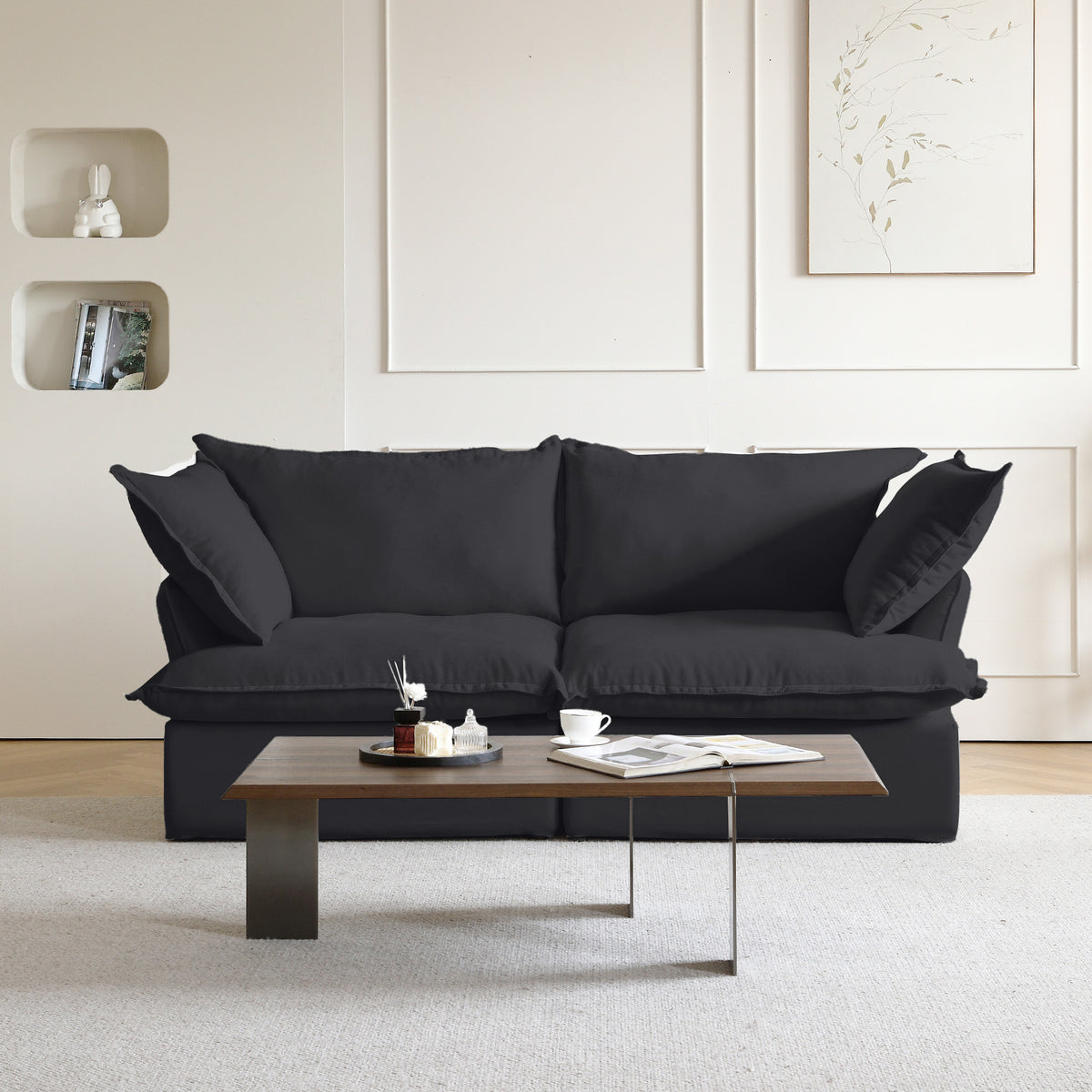 Slipcovers Only - DOMUS Luxe 2-Seater Sofa in Black CloudWeave™