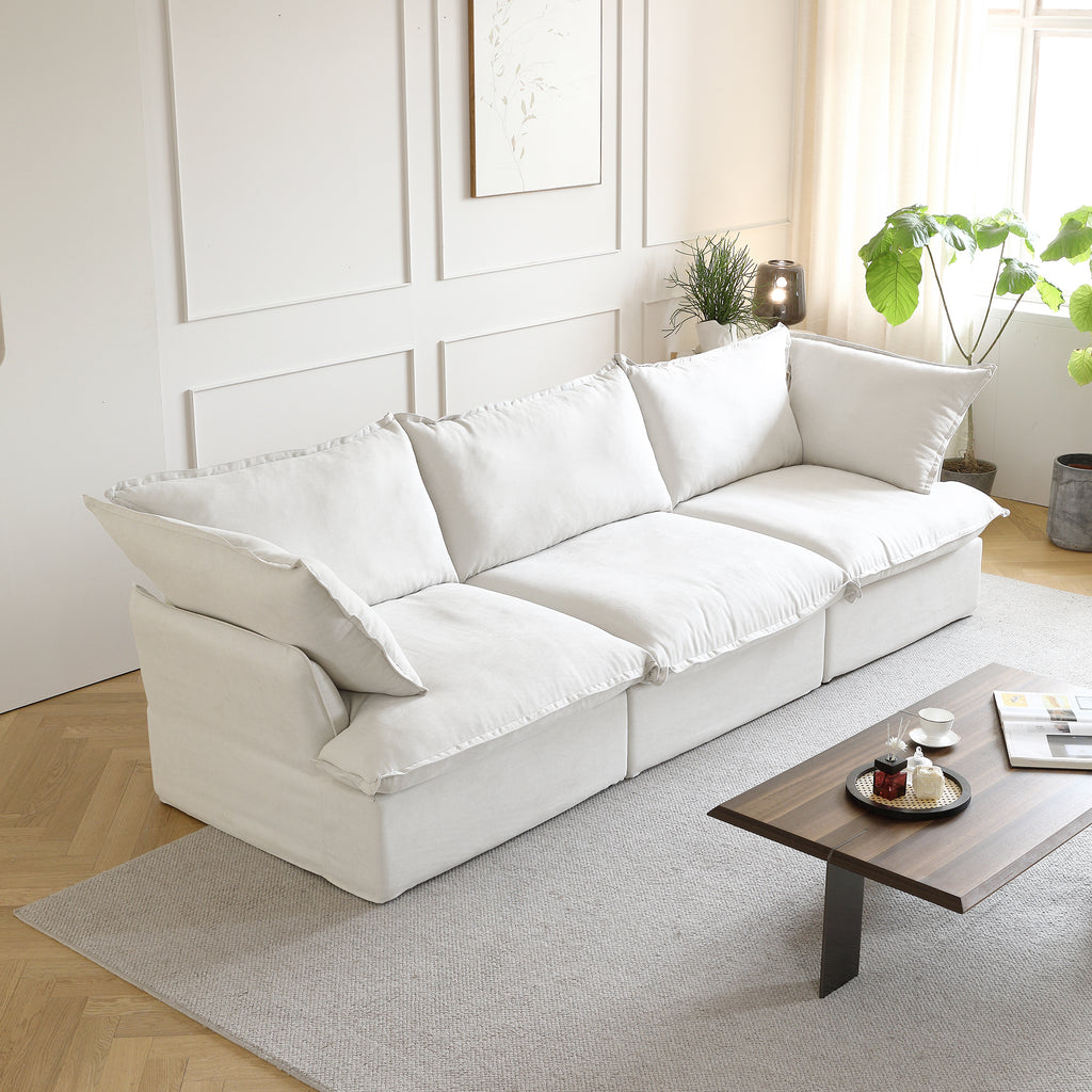 DOMUS Luxe Modular 3-Seater Sofa in White
