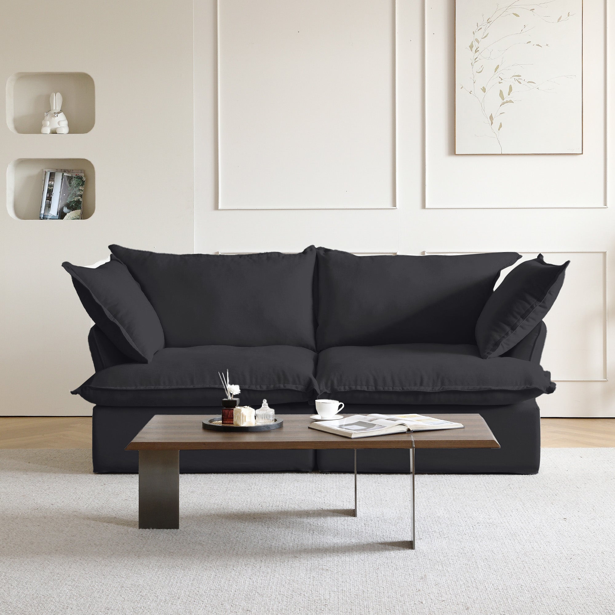 DOMUS Luxe Modular 2-Seater Sofa in Black