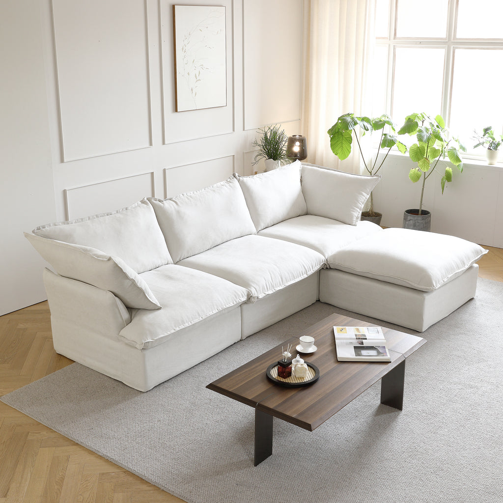 DOMUS Luxe Modular 3-Seater Sectional in White